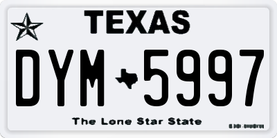 TX license plate DYM5997