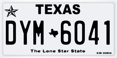 TX license plate DYM6041