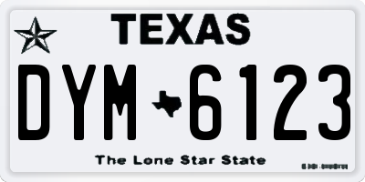TX license plate DYM6123