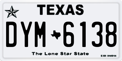 TX license plate DYM6138