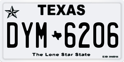 TX license plate DYM6206