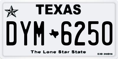 TX license plate DYM6250