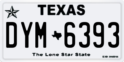 TX license plate DYM6393