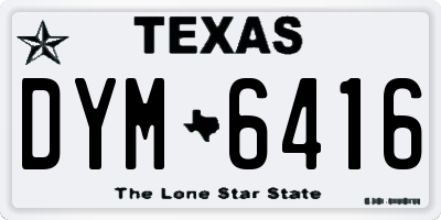 TX license plate DYM6416