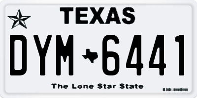 TX license plate DYM6441
