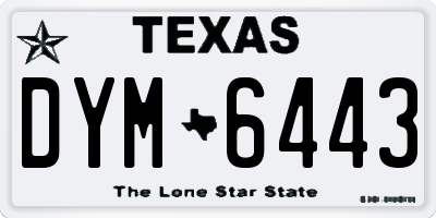 TX license plate DYM6443
