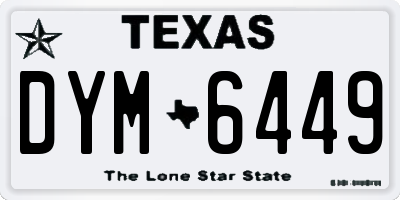 TX license plate DYM6449