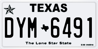 TX license plate DYM6491