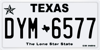 TX license plate DYM6577