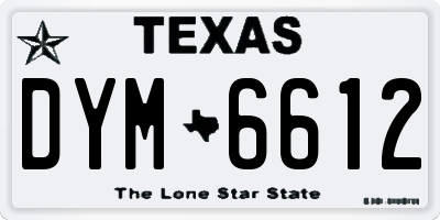 TX license plate DYM6612