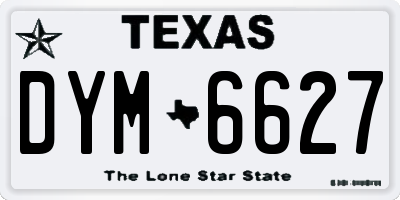 TX license plate DYM6627