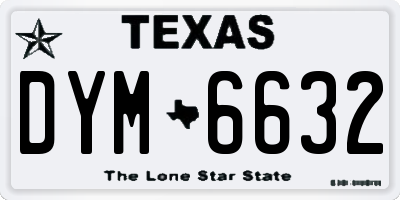 TX license plate DYM6632
