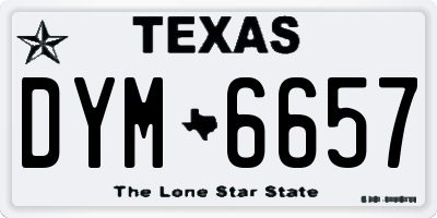 TX license plate DYM6657