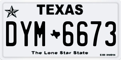 TX license plate DYM6673