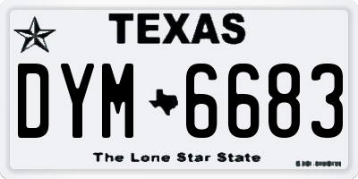 TX license plate DYM6683
