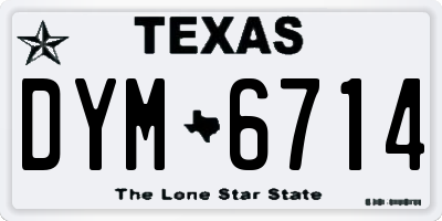 TX license plate DYM6714