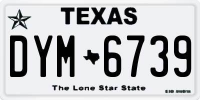 TX license plate DYM6739