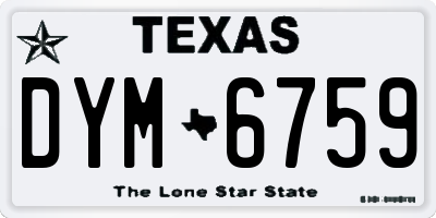 TX license plate DYM6759