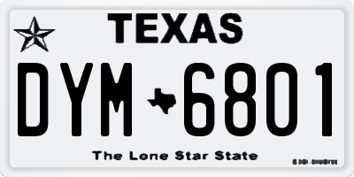 TX license plate DYM6801