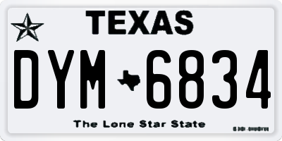 TX license plate DYM6834