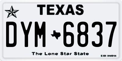 TX license plate DYM6837