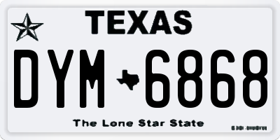 TX license plate DYM6868