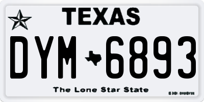 TX license plate DYM6893