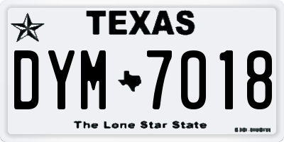TX license plate DYM7018