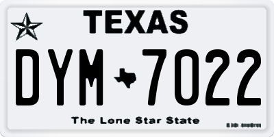 TX license plate DYM7022