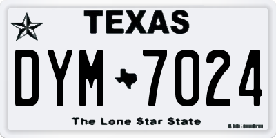 TX license plate DYM7024
