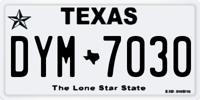 TX license plate DYM7030