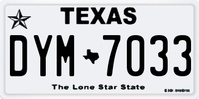 TX license plate DYM7033