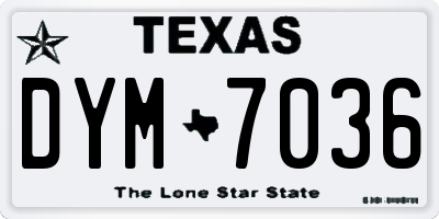 TX license plate DYM7036
