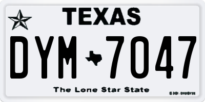 TX license plate DYM7047