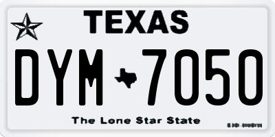 TX license plate DYM7050