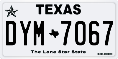 TX license plate DYM7067