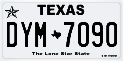 TX license plate DYM7090