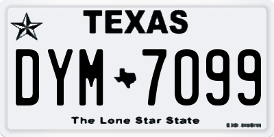 TX license plate DYM7099