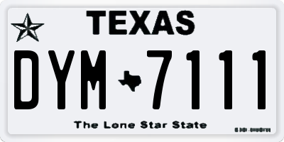 TX license plate DYM7111