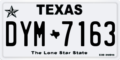 TX license plate DYM7163