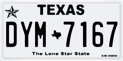 TX license plate DYM7167