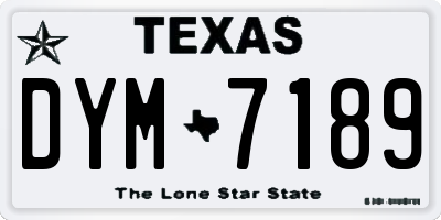 TX license plate DYM7189