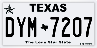 TX license plate DYM7207