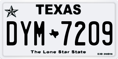 TX license plate DYM7209