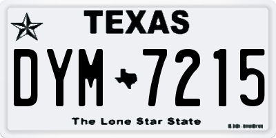 TX license plate DYM7215