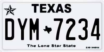 TX license plate DYM7234