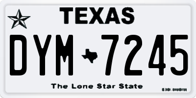 TX license plate DYM7245