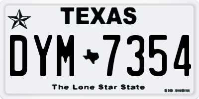 TX license plate DYM7354