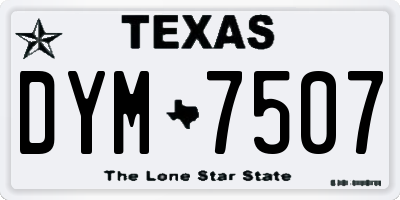 TX license plate DYM7507