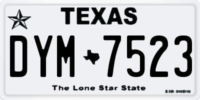 TX license plate DYM7523